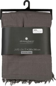 Atmosphera Narzuta na łóżko 230x250 frędzle grafit 2