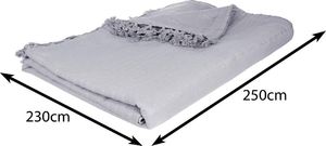 Atmosphera Narzuta na łóżko 230x250 frędzle szara 3