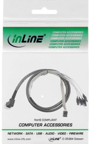 InLine SFF 8643 - SATA x4, 0.5m, Szary (27631A) 2