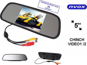 Nvox Monitor samochodowy cofania LCD 5cali cali LED w lusterku wstecznym AV 12V (NW5005M) 1