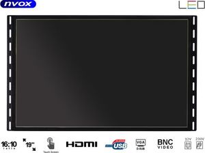 Nvox Monitor dotykowy open frame led 19cali vga hdmi usb bnc 12v 230v 1