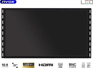 Nvox Monitor open frame led 21cali vga hdmi usb bnc 12v 230v 1