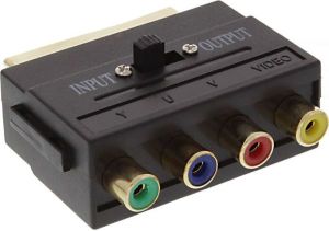 Adapter AV InLine Scart - RCA (Cinch) x4 + Composite czarny (89953C) 1