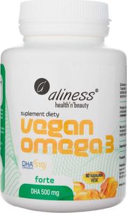 Aliness MedicaLine Aliness Vegan Omega 3 FORTE DHA 500 mg - 60 kapsułek 1