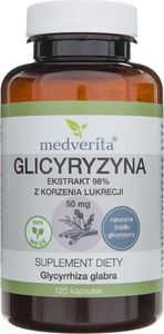 MEDVERITA Medverita Glicyryzyna 98% ekstrakt z korzenia lukrecji 50 mg - 120 kapsułek 1