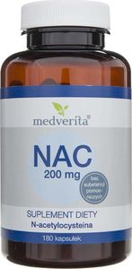 MEDVERITA Medverita NAC 200 mg N-acetylocysteina - 180 kapsułek 1