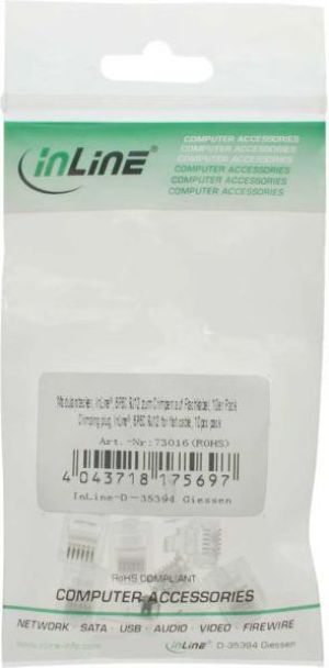 InLine Wtyk 6P6C, RJ12, dla płaskiego kabla, 10 sztuk (73016) 2