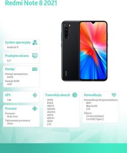Smartfon Xiaomi Redmi Note 8 4/64GB Dual SIM Czarny 6