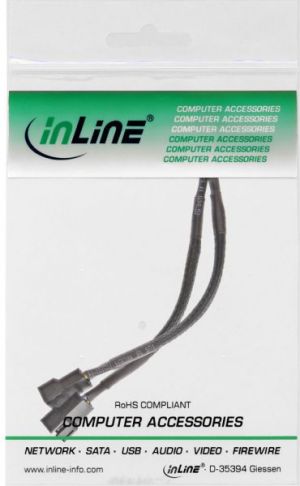 InLine 4-pin - 4-pin x2, 0.15m, Czarny (33328Y) 2