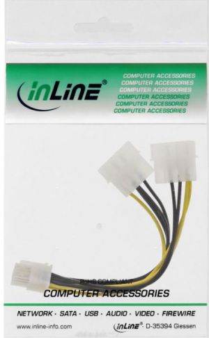 InLine Molex x2 - PCIe 8-pin, 0.15m, Żółty (26628C) 2