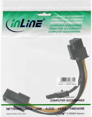InLine PCIe 6-pin - PCIe 8-pin, 0.1m, Żółty (26626) 2