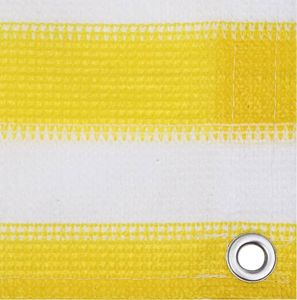 vidaXL Parawan balkonowy, żółto-biały, 120x500 cm, HDPE 3