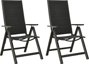 vidaXL Składane krzesła ogrodowe, 2 szt., textilene i aluminium 1