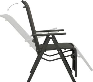 vidaXL Rozkładane krzesła ogrodowe, 2 szt., textilene i aluminium 6