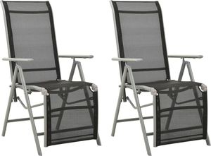 vidaXL Rozkładane krzesła ogrodowe, 2 szt., textilene i aluminium 1