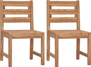 vidaXL Krzesła ogrodowe, 2 szt., lite drewno tekowe 1