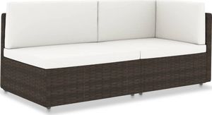 vidaXL Sofa modułowa 2-osobowa, rattan PE, brązowa 1
