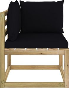 vidaXL Moduł sofy narożnej z poduszkami, impregnowane drewno 1
