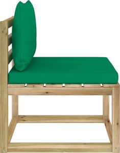 vidaXL Środkowy moduł sofy ogrodowej z poduszkami, impregnowane drewno 3