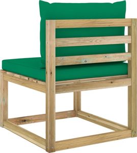 vidaXL Środkowy moduł sofy ogrodowej z poduszkami, impregnowane drewno 4