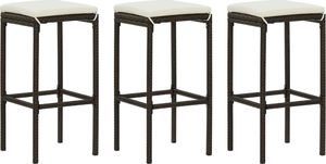 vidaXL 4-cz. zestaw mebli barowych do ogrodu, z poduszkami, brązowy 2