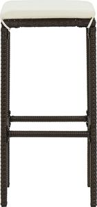 vidaXL 4-cz. zestaw mebli barowych do ogrodu, z poduszkami, brązowy 3