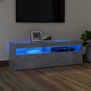 vidaXL Szafka pod TV z oświetleniem LED, szarość betonu, 120x35x40 cm 1