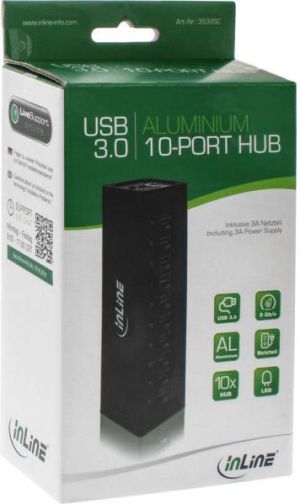 HUB USB InLine 10x USB-A 3.0 (35395C) 3