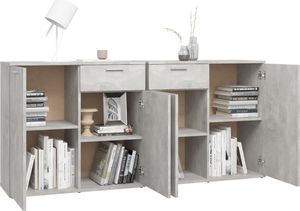 vidaXL Szafka, szarość betonu, 160x36x75 cm, płyta wiórowa 4