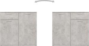 vidaXL Szafka, szarość betonu, 160x36x75 cm, płyta wiórowa 5