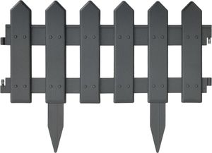 vidaXL Obrzeża trawnikowe, 25 szt., antracytowe, 10 m, PP 4
