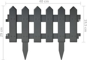 vidaXL Obrzeża trawnikowe, 25 szt., antracytowe, 10 m, PP 6