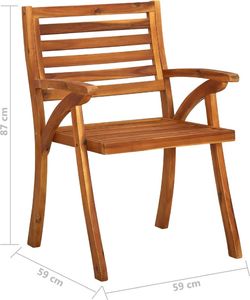 vidaXL Krzesła ogrodowe z poduszkami, 3 szt., lite drewno akacjowe 6