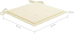 vidaXL Krzesła ogrodowe z poduszkami, 3 szt., lite drewno akacjowe 7