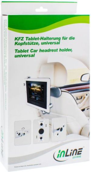 Uchwyt InLine Uchwyt samochodowy do tabletu 7" do 10.4" - za zagłówek - idealne dla dzieci (23155C) 10