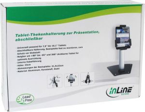 Stojak InLine Mały stojak z zabezpieczeniem do tabletu - aluminiowy uniwersalne zastosowanie zamykany - od 7.9" - 10.1" (23166C) 7