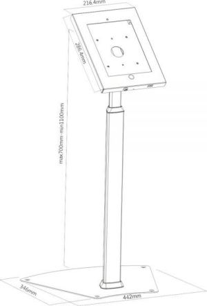 Stojak InLine Uchwyt na tablet iPad aluminiowy zamykany (23166A) 2