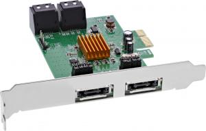 Kontroler InLine PCIe 2.0 x1 - 4x SATA III + 2x eSATA (76617C) 1