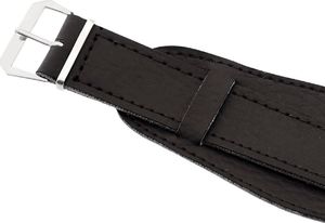 JVD Skórzany pasek z podkładką do zegarka 18 mm czarny 2