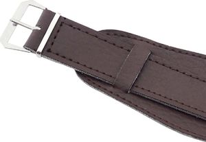 JVD Skórzany pasek z podkładką do zegarka 18 mm brązowy 2