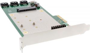Kontroler InLine PCIe 2.0 x4 - 2x M.2 SATA + SATA III (76617I) 1