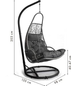 ModernHome Huśtawka ogrodowa hamak fotel wiszący kokon 5