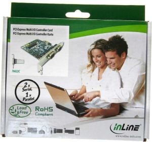 Kontroler InLine PCIe x1 - 2x RS-232 DB9 + 1x LPT DB25 (76622C) 2