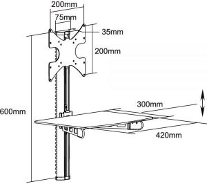 InLine Uchwyt ścienny 23150A 10'' - 32'' 2