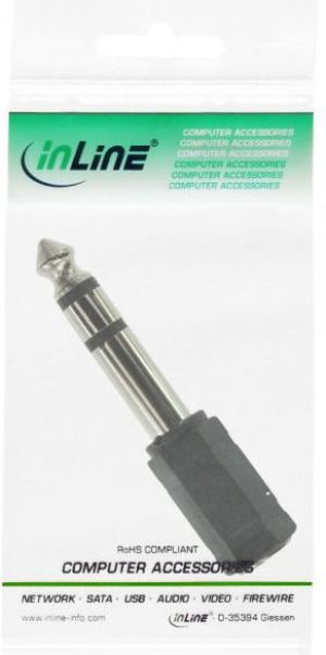 Adapter AV InLine Jack 6.3mm - Jack 3.5mm czarny (99305) 3