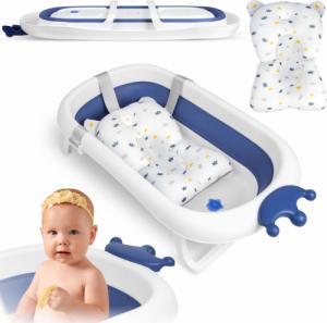 Ricokids Wanienka dla niemowląt z poduszką biało-niebieska (RK-280) 1
