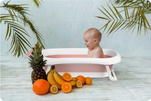 Ricokids Wanienka dla niemowląt z poduszką biało-różowa (RK-280) 12