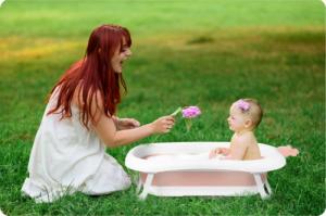 Ricokids Wanienka dla niemowląt z poduszką biało-różowa (RK-280) 10