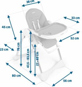 Ricokids Krzesełko do karmienia ze stolikiem, leżaczek Lindo kremowo białe 2