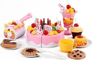 Ikonka Tort urodzinowy do krojenia kuchnia 75 el. różowy 1